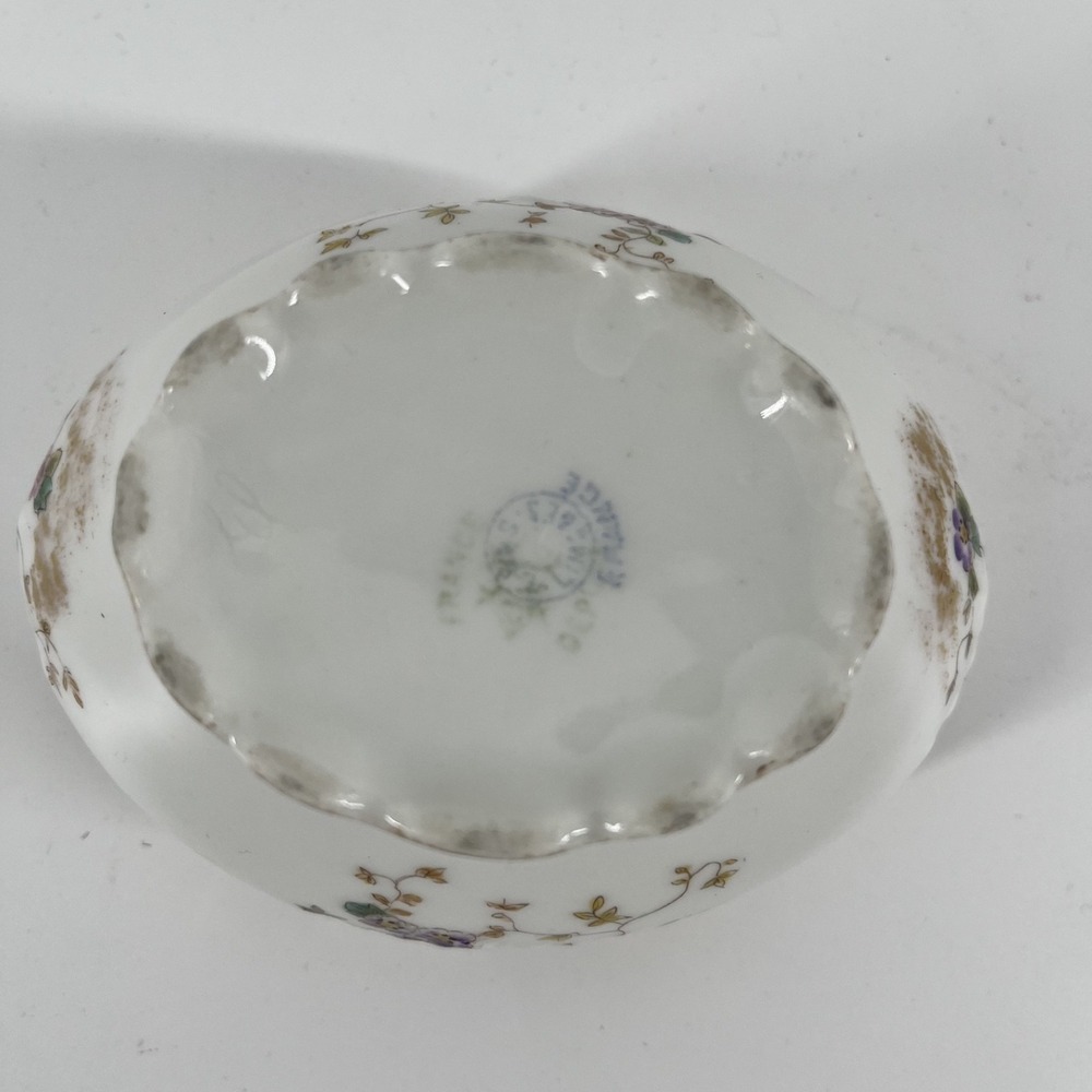 Vintage/Antique Limoges France White Bowl Pink Flowers Made in France - Picture 4 of 6